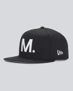 M. Hat - Embroidered Snapback Hat Black Snapback Hats